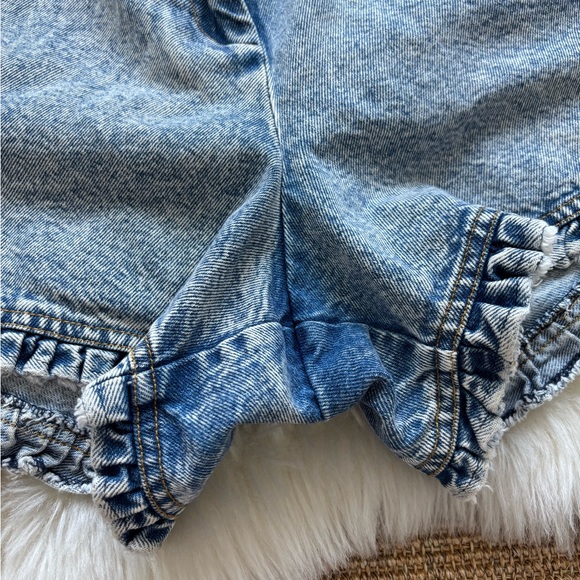 Sea New York Denim Ruffle High Waist Jean Shorts Dax Acid Wash - Picture 8 of 13